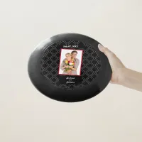 Wed Couple Photo Names Date Diamond Pattern Black Wham-O Frisbee