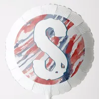 Watercolor Abstract US Flag 'U' for 4th of July Balloon