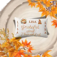 Grateful and Thankful Name Monogram | Lumbar Pillow