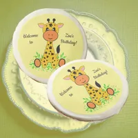 Cute funny baby giraffe for kids any age birthday  sugar cookie