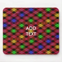 Gingham Check Multicolored Pattern Mouse Pad