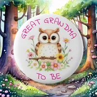 Great Grandma to be | Woodland  Baby Shower  Button