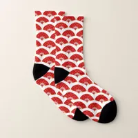 Trendy Chinese Japanese Sushi Chef Kimono Print Socks