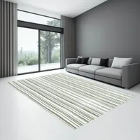 12x9 Sage Abstract Stripes Modern Indoor Rug