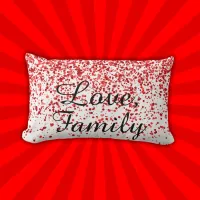 Red Glitter, Black Text | Lumbar Pillow