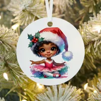 Pretty Little Ballerina Personalized Christmas Metal Ornament