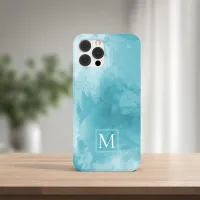 Elegant Teal Turquoise Marble | Monogram Case-Mate Samsung Galaxy S9 Case