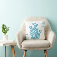 Modern Coral Coastal Decor Throw Pillow