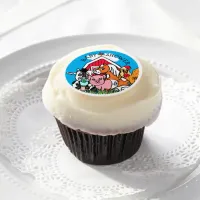 Farm Animals Themed Baby Shower Cupcake Edible Frosting Rounds