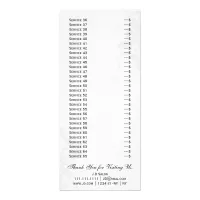 chic black and white Services rack card