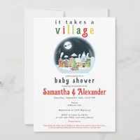 It Takes A Village Winter Santa Baby Shower Invitation