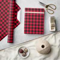 Classic Red and Black Buffalo Plaid Wrapping Paper