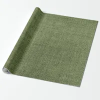 Green Burlap Wrapping Paper