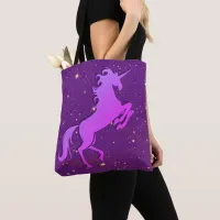 Magical Purple Unicorn Tote Bag