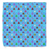 Equestrian Horse Riding Pattern on Blue Bandana