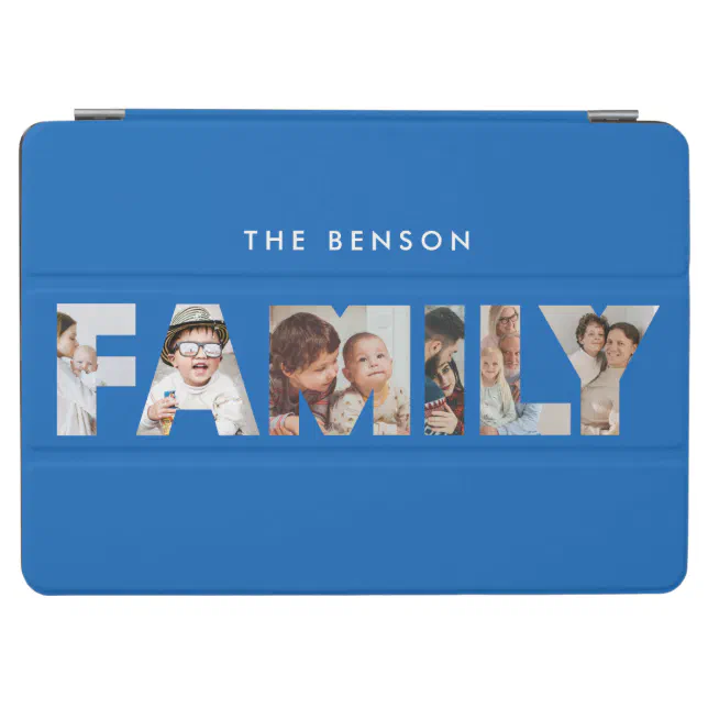 Family Photos Collage Blue iPad Air Cover