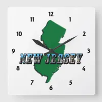 New Jersey Map and Picture Text Clock