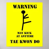 Martial Arts Taekwondo Warning Poster