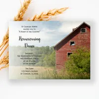 Rustic Red Barn Country Homecoming Dance Invitation