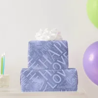 Birthday Word Cloud Daughter Blue ID272 Wrapping Paper