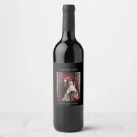 Goth Wedding Couple Leaving the Church Wine Label