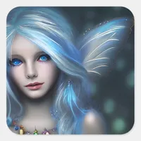 Ethereal Mystical Fairy Girl Square Sticker