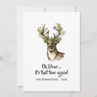 Rustic Reindeer Christmas Family Photo Collage Holiday Card