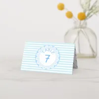 Blue Nautical Beachy Wedding Table Number Cards