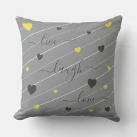 Live Laugh Love Hearts Throw Pillow