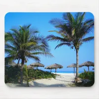 Tropical Palm Trees Ocean Beach Paradise Mousepad