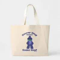 Snow Day Gamer Winter Cold Meeple Fun Joy Large Tote Bag