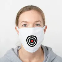 Funny Right on Target Circle & Bullseye Sign, ZFJ White Cotton Face Mask