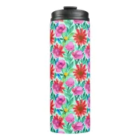 Pretty Watercolor Floral  Thermal Tumbler