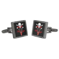 Jolly Roger V Monogram Initial Cufflinks