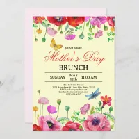 Elegant Wildflower Yellow Chic Mother's Day Brunch Invitation