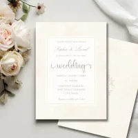 Elegant Minimalist Monotone Floral Wedding Invitation
