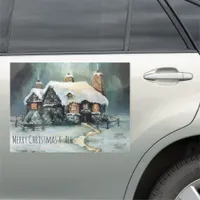 Merry Christmas Y'All Marvelous Winter Night Car Magnet