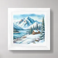 Winter Lake Art for Small Spaces Framed Art