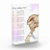 Hold My Hand Daddy Keepsake Poem Dad Gift Photo Block