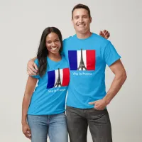 Eiffel Tower French Flag Vive la France Unisex T-Shirt