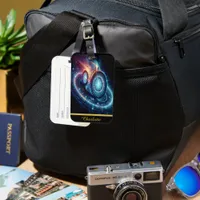 Swirling galaxies and glowing stars luggage tag