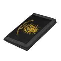 Bison Bursting Through a Wall Trifold Wallet