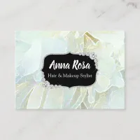 *~* Soft Turquoise Blue  Bling Diamond Abstract Business Card