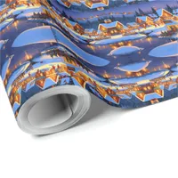 Enchanting Snow-Covered Village Winter Wonderland Wrapping Paper