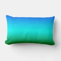 Sea and Sky Blue and Green Gradient Lumbar Pillow