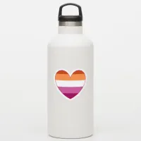 Lesbian LGBTQ+ Pride and Support Rainbow Heart   S Sticker