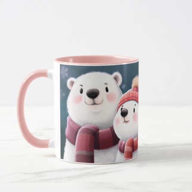 Cute Polar Bear Cubs Wearing Scarves Mug