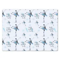 Pretty Ballerina Any Name Blue Birthday Tissue Paper