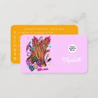 Vibrant African American Nail Boss Business Card