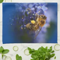 Beautiful Honeybee on the California Lilac Kitchen Towel
